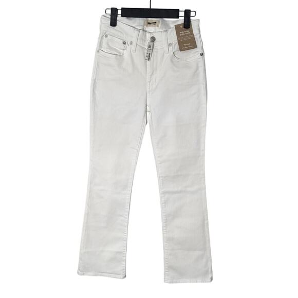 NWT Madewell Mid-Rise Kick Out Crop Jeans in Pure White Size 25 - Picture 4 of 15